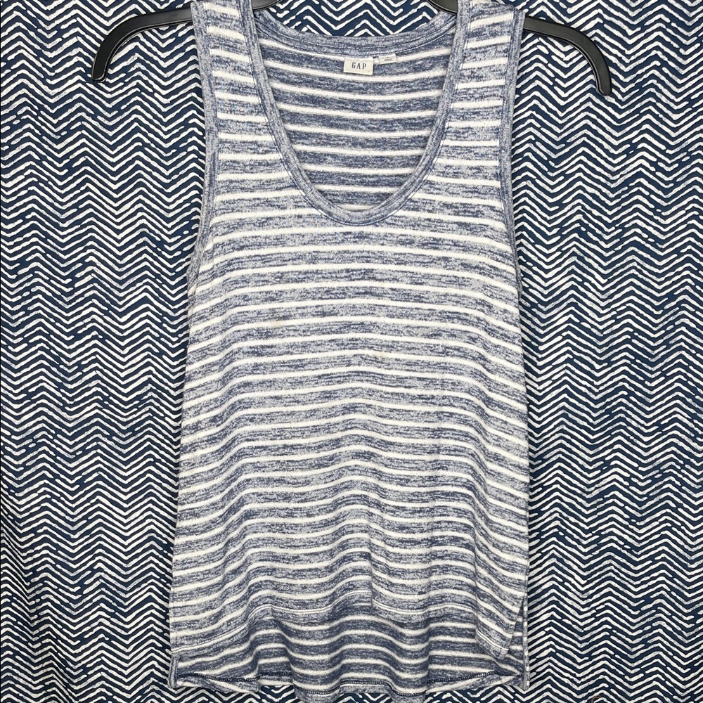 GAP Blue and White Striped Tank Top